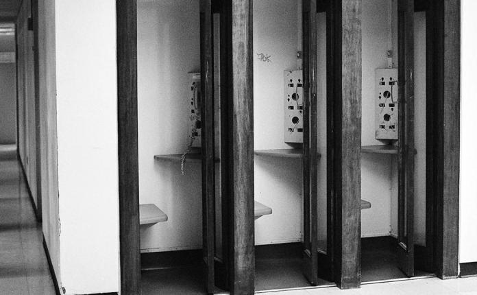 Phone booths at Bird Library. Photo by Francis DiClemente.