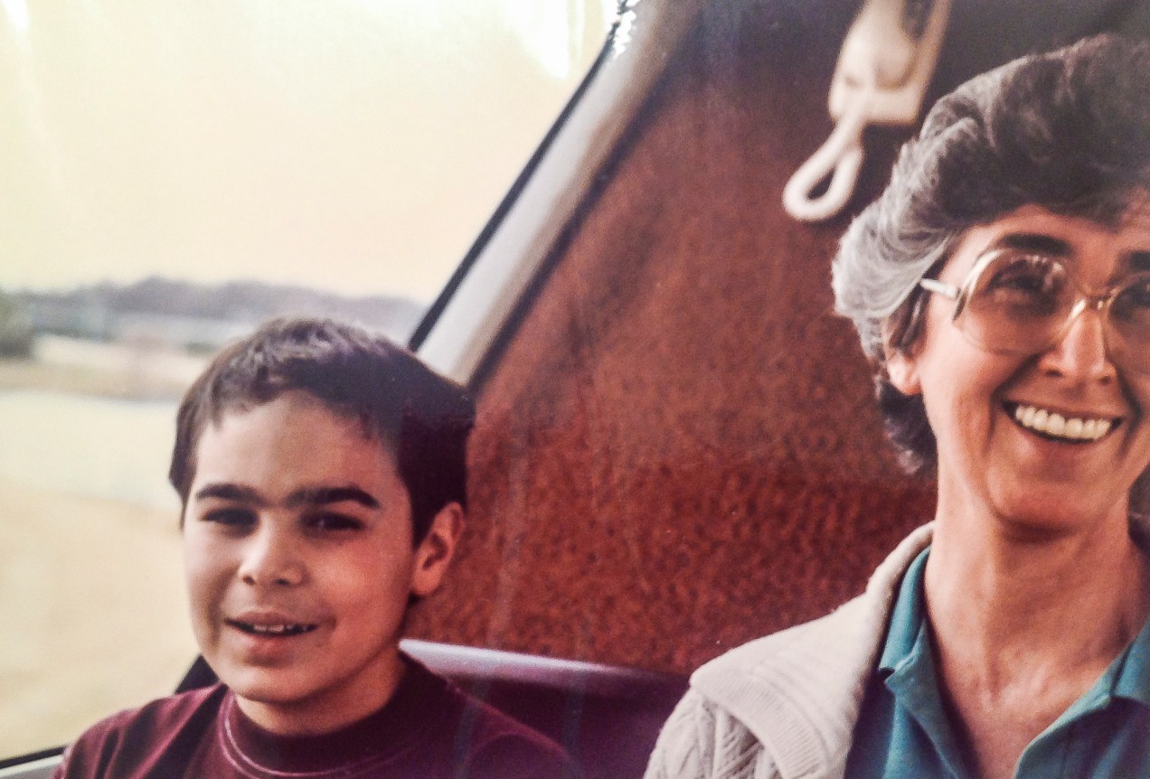 Here's me visiting Aunt T. in Florida in 1985. The scar is visible and my hair has not grown back yet.