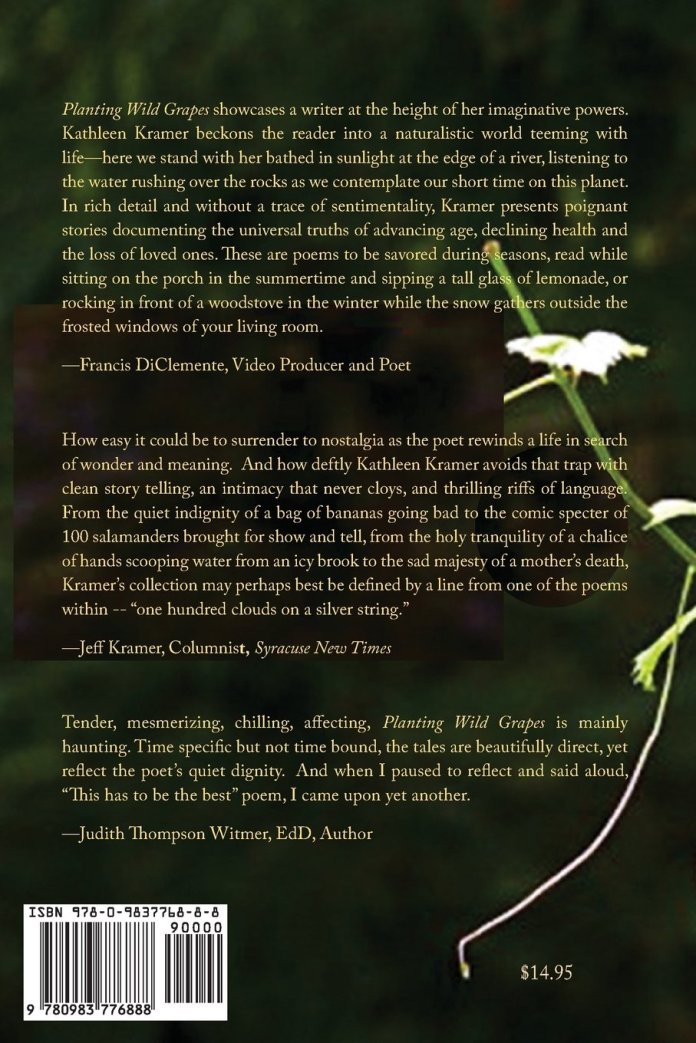 Planting Wild Grapes by Kathleen Kramer. Cover and book design by E. Nan Edmunds. Cover photograph by Green Deane.