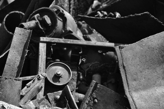 Metal debris on the side of the road in Otsego County, New York. Photos by Francis DiClemente